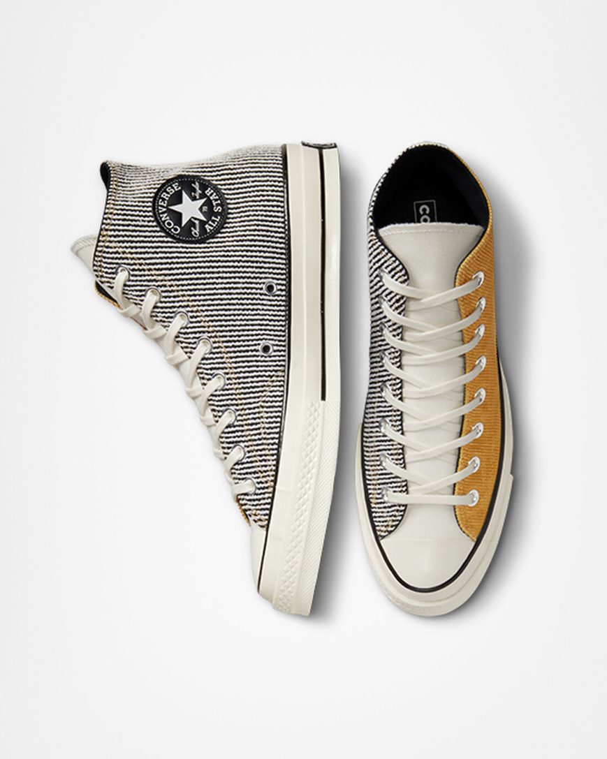 Tenisi Inalti Barbati Converse Chuck 70 Textured Tri-Panel Portocalii Negrii | RO HK13DU451